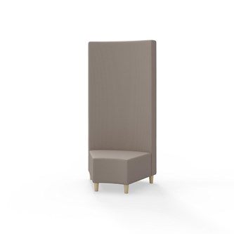 Snake hjørnemodul 45 grader med træben, høj ryg sh 37,5