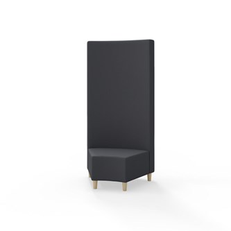 Snake hjørnemodul 45 grader med træben, høj ryg sh 37,5