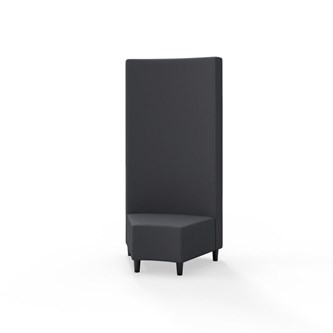 Snake hjørnemodul 45 grader med træben, høj ryg sh 37,5