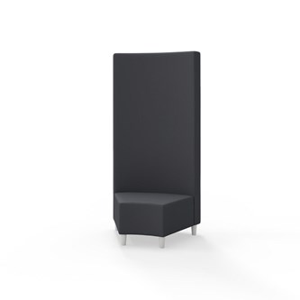 Snake hjørnemodul 45 grader med træben, høj ryg sh 37,5