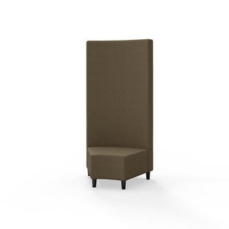 Snake hjørnemodul 45 grader med træben, høj ryg sh 37,5