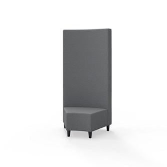 Snake hjørnemodul 45 grader med træben, høj ryg sh 37,5