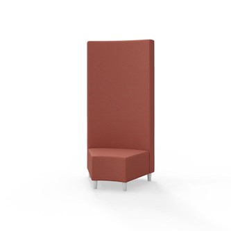 Snake hjørnemodul 45 grader med træben, høj ryg sh 37,5