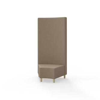 Snake hjørnemodul 45 grader med træben, høj ryg sh 37,5