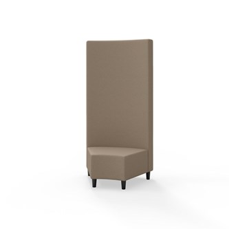 Snake hjørnemodul 45 grader med træben, høj ryg sh 37,5