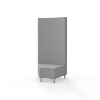 Snake hjørnemodul 45 grader med træben, høj ryg sh 37,5