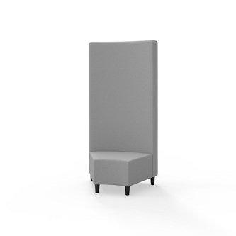 Snake hjørnemodul 45 grader med træben, høj ryg sh 37,5