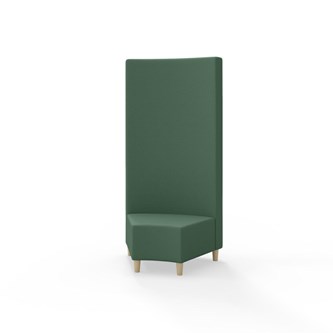 Snake hjørnemodul 45 grader med træben, høj ryg sh 37,5