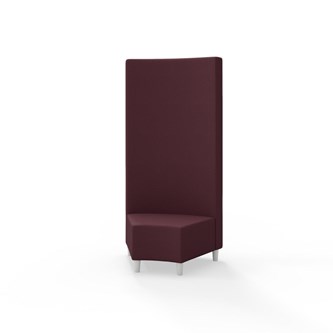 Snake hjørnemodul 45 grader med træben, høj ryg sh 37,5