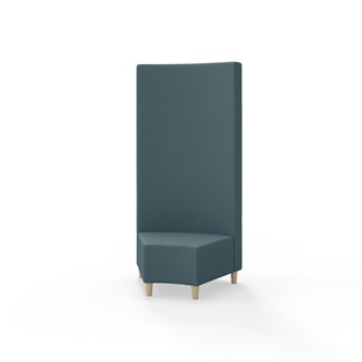 Snake hjørnemodul 45 grader med træben, høj ryg sh 37,5