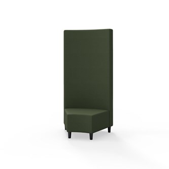 Snake hjørnemodul 45 grader med træben, høj ryg sh 37,5