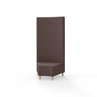 Snake hjørnemodul 45 grader med træben, høj ryg sh 37,5