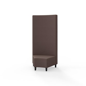 Snake hjørnemodul 45 grader med træben, høj ryg sh 37,5