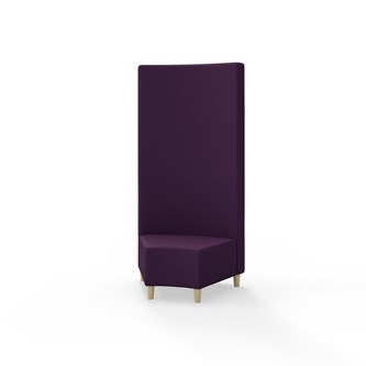 Snake hjørnemodul 45 grader med træben, høj ryg sh 37,5