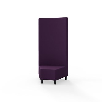 Snake hjørnemodul 45 grader med træben, høj ryg sh 37,5