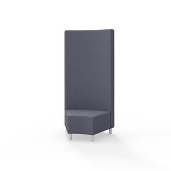 Snake hjørnemodul 45 grader med træben, høj ryg sh 37,5