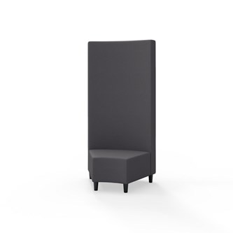 Snake hjørnemodul 45 grader med træben, høj ryg sh 37,5