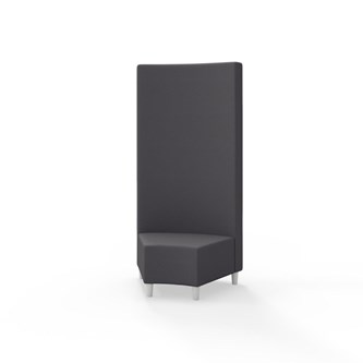 Snake hjørnemodul 45 grader med træben, høj ryg sh 37,5