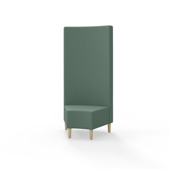 Snake hjørnemodul 45 grader med træben, høj ryg sh 43