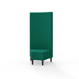 Snake hjørnemodul 45 grader med træben, høj ryg sh 43