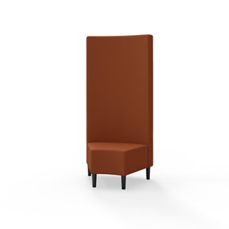 Snake hjørnemodul 45 grader med træben, høj ryg sh 43