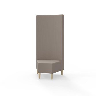 Snake hjørnemodul 45 grader med træben, høj ryg sh 43