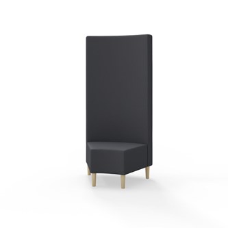 Snake hjørnemodul 45 grader med træben, høj ryg sh 43