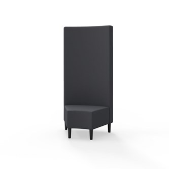 Snake hjørnemodul 45 grader med træben, høj ryg sh 43