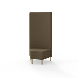 Snake hjørnemodul 45 grader med træben, høj ryg sh 43