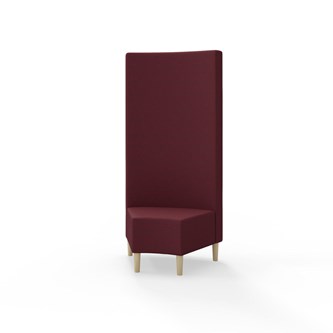 Snake hjørnemodul 45 grader med træben, høj ryg sh 43