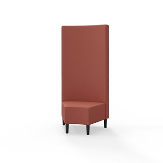 Snake hjørnemodul 45 grader med træben, høj ryg sh 43