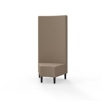 Snake hjørnemodul 45 grader med træben, høj ryg sh 43