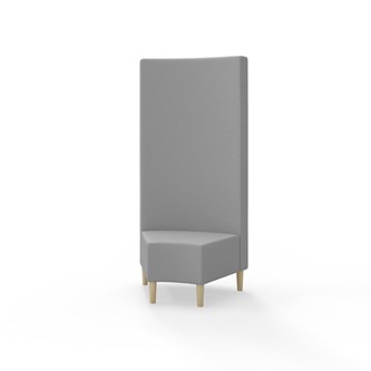 Snake hjørnemodul 45 grader med træben, høj ryg sh 43