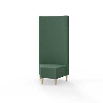 Snake hjørnemodul 45 grader med træben, høj ryg sh 43