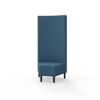 Snake hjørnemodul 45 grader med træben, høj ryg sh 43