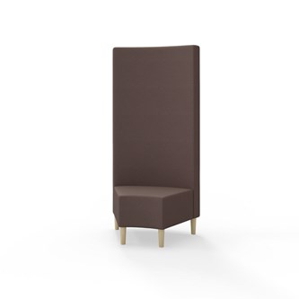 Snake hjørnemodul 45 grader med træben, høj ryg sh 43