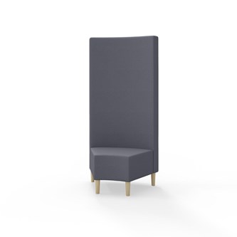 Snake hjørnemodul 45 grader med træben, høj ryg sh 43