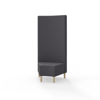 Snake hjørnemodul 45 grader med træben, høj ryg sh 43