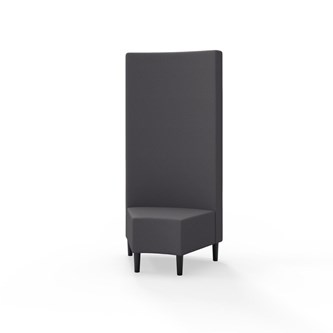 Snake hjørnemodul 45 grader med træben, høj ryg sh 43