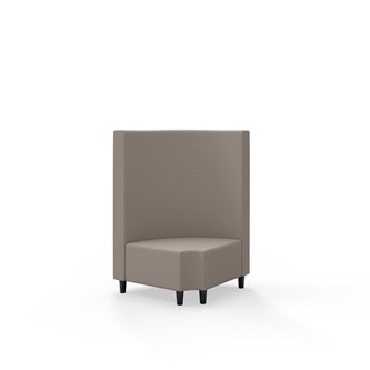 Snake hjørnemodul 90 grader R 12 rund med træben, mellemhøj ryg sh 37,5