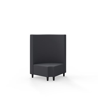 Snake hjørnemodul 90 grader R 12 rund med træben, mellemhøj ryg sh 37,5