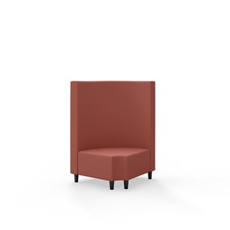 Snake hjørnemodul 90 grader R 12 rund med træben, mellemhøj ryg sh 37,5