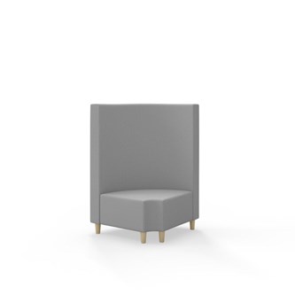 Snake hjørnemodul 90 grader R 12 rund med træben, mellemhøj ryg sh 37,5