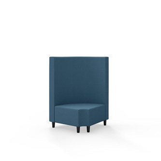 Snake hjørnemodul 90 grader R 12 rund med træben, mellemhøj ryg sh 37,5