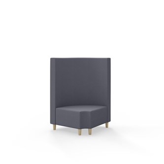 Snake hjørnemodul 90 grader R 12 rund med træben, mellemhøj ryg sh 37,5