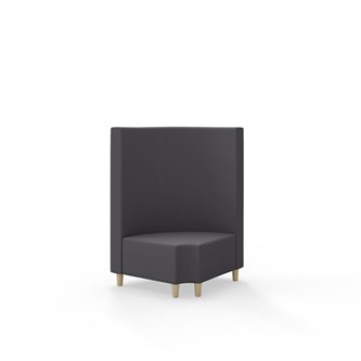 Snake hjørnemodul 90 grader R 12 rund med træben, mellemhøj ryg sh 37,5