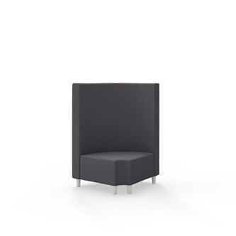 Snake hjørnemodul 90 grader R 12 rund med træben, mellemhøj ryg sh 37,5