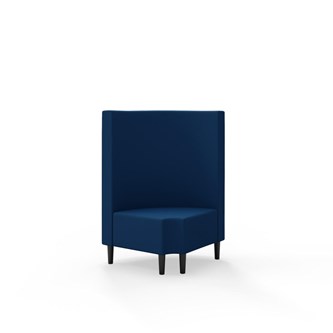 Snake hjørnemodul 90 grader R 12 rund med træben, mellemhøj ryg sh 43