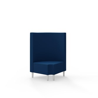 Snake hjørnemodul 90 grader R 12 rund med træben, mellemhøj ryg sh 43