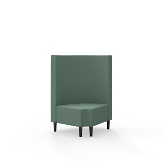 Snake hjørnemodul 90 grader R 12 rund med træben, mellemhøj ryg sh 43